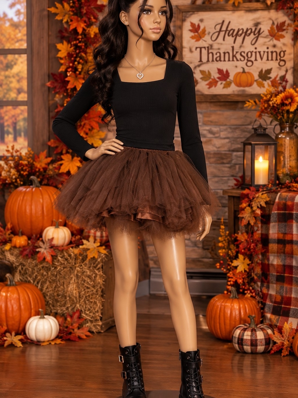Brown Tulle Skirt